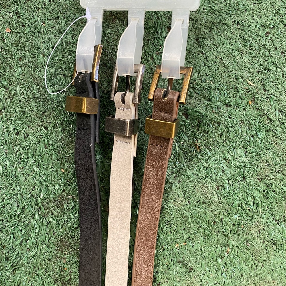 Belts | NWT Fashion Faux Leather Thin Belts - Set of 3